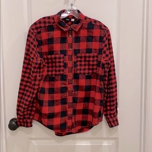 Urban Outfitters UO BDG Oversize Flannel Plaid Long Sleeve Top